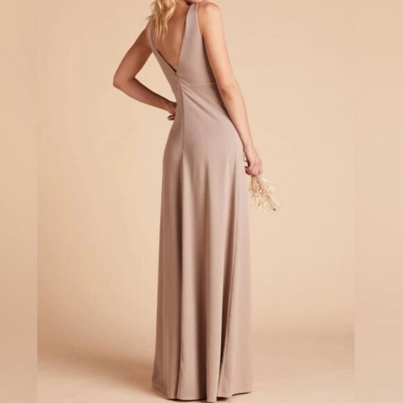 NWT Birdy Grey | Shamin Long Dress With Leg Slit In Taupe, Womens XL - Picture 2 of 10
